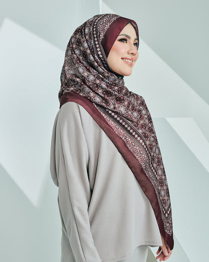 Marrakech in Sahara Burgundy Cotton Shawl