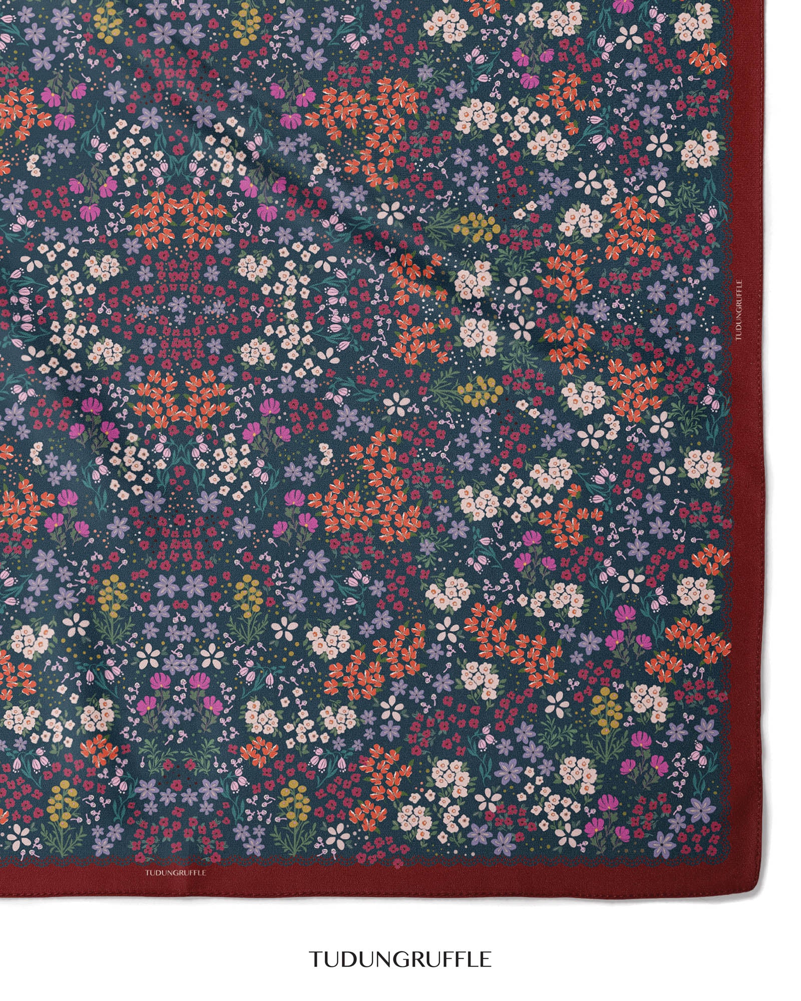 Rempah in Anise Maroon Shawl